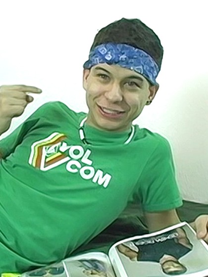 Latino boy jacking off dick