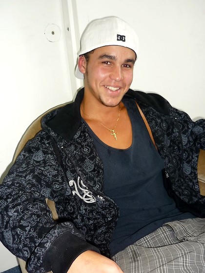 Sergio plays with his rock hard latin cock