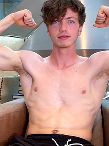 Straight Young Basketball Player Shows off his Ripped Body & Wanks his Big hard Uncut Cock & Cums!